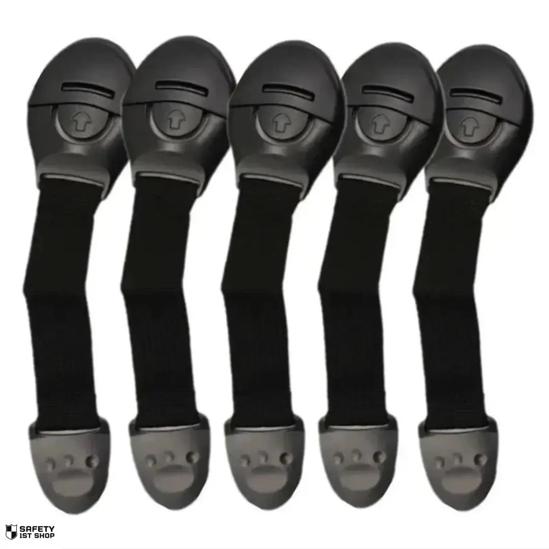 Set of 5 black baby drawer locks for child safety - premium cabinet latch solution