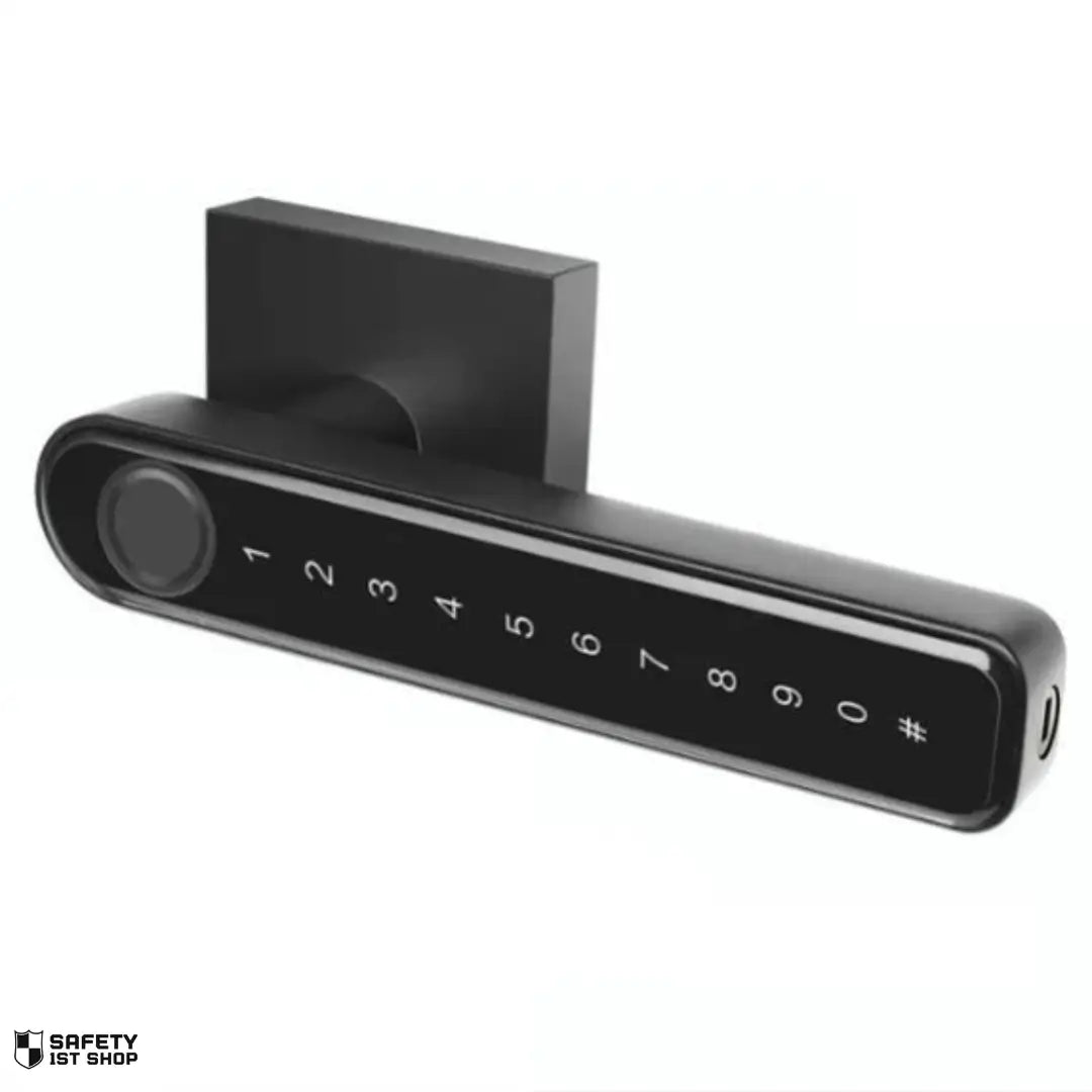 Black TTlock smart lock without extra features on white background