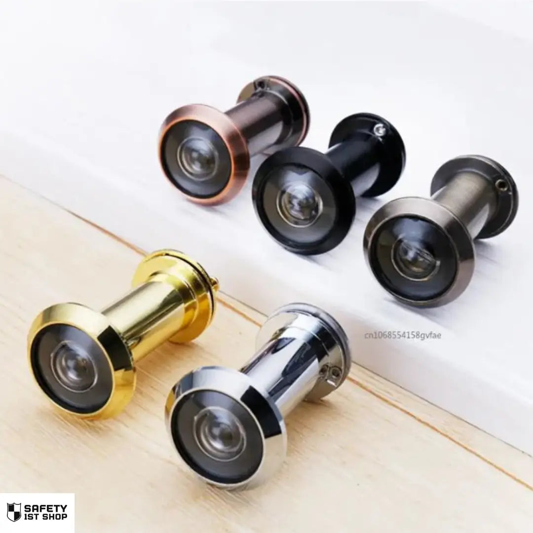 Close-up of five door viewers – showcasing elegant color options
