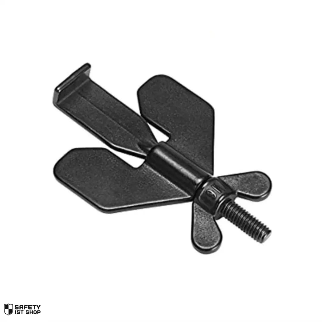 Simple black door lock displayed on white background, showcasing the product design