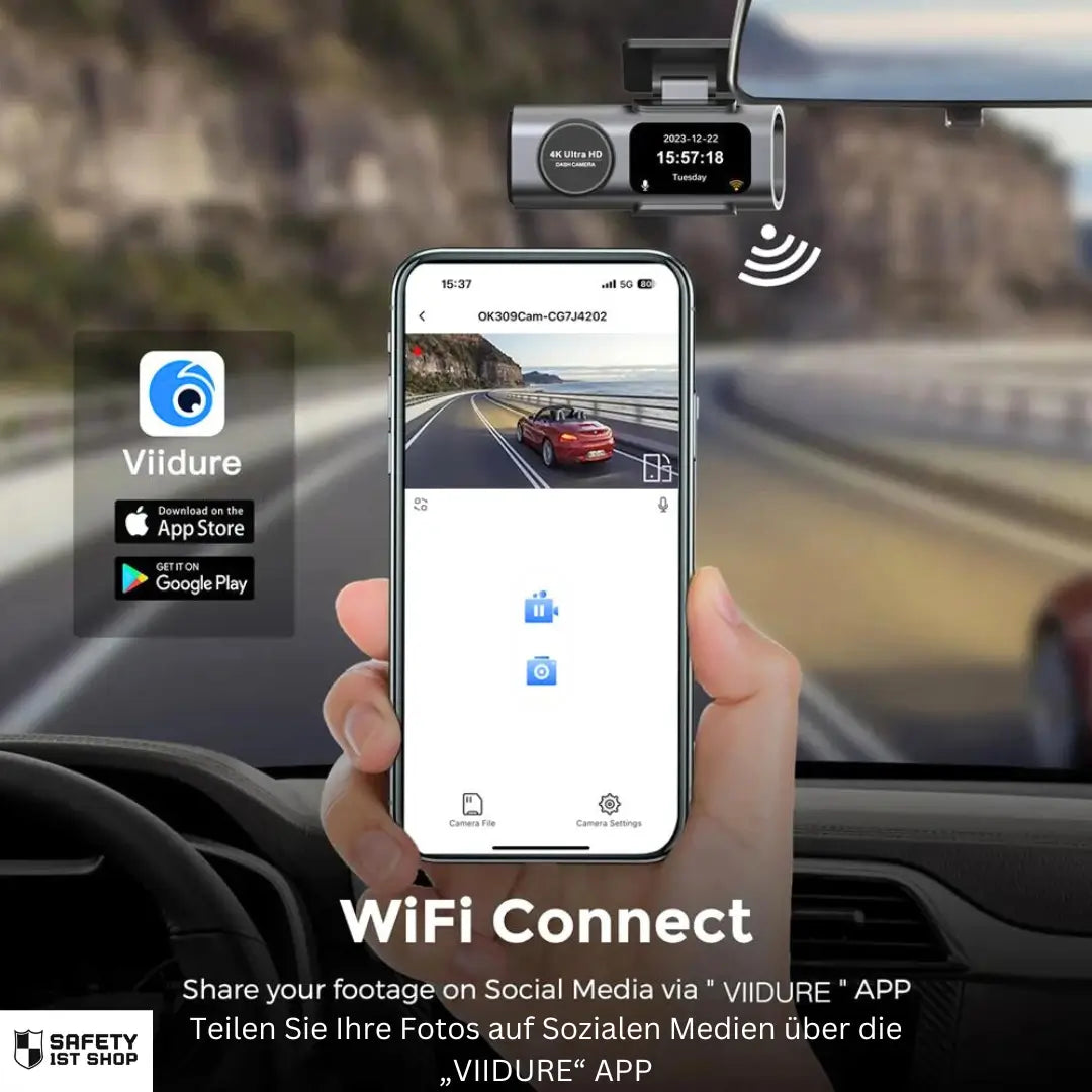 Smart Guardian camera with wireless connection to VIIDURE app for effortless sharing on the go