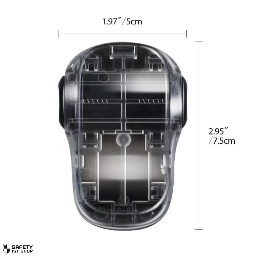 Translucent black child safety oven device with size display – subtle and stylish protection element for modern homes