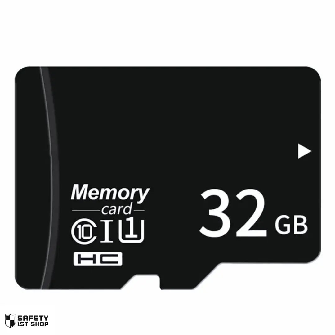 Black 32GB memory card centered on white background, labeled 'Memory Card HC - 32GB'.