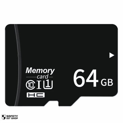 Black 64GB memory card centered on white background, labeled 'Memory Card HC - 64GB'.