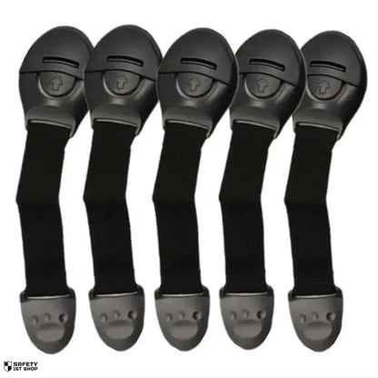 Set of 5 black baby drawer locks for child safety - premium cabinet latch solution