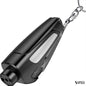 Black car escape tool close-up on white background, showcasing compact design with sleek and functional appearance.