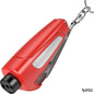 Close-up of red car emergency tool on white background, showcasing its bold and compact design for urgent situations.