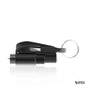 Black car escape tool in alternate exterior design shown in close-up on white background, emphasizing its sleek and stealthy appearance.