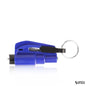 Blue car escape tool in alternate exterior design shown close-up on white background, conveying calmness and reliable protection.