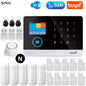 Fully loaded smart home security system with five motion detectors, ten door sensors, three remote controllers, and three RFID tags – delivering top-tier protection and full access management with WiFi, GSM, and Tuya integration.