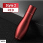 Vertical display of matte red emergency car hammer on black surface – elegant alternative version