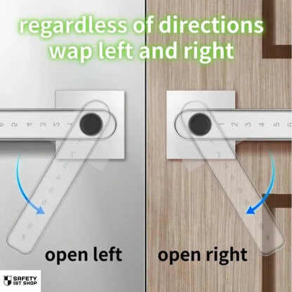 Silver smart lock compatible with both left and right door opening directions
