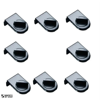 Single-piece black window safety lock for secure home use, shown on a clean white background – designed to prevent unauthorized access and protect children.