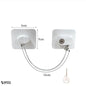 alternative child safety lock in white with key, product dimensions shown on white background, secure design for drawers or windows
