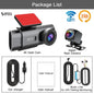 Full WiFi surveillance kit with 4K front camera, 1080P rear view, 24-hour parking monitor cable, and car charger for complete vehicle security