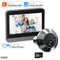 wifi peephole viewer with 64GB memory card and smart home compatibility on white background.